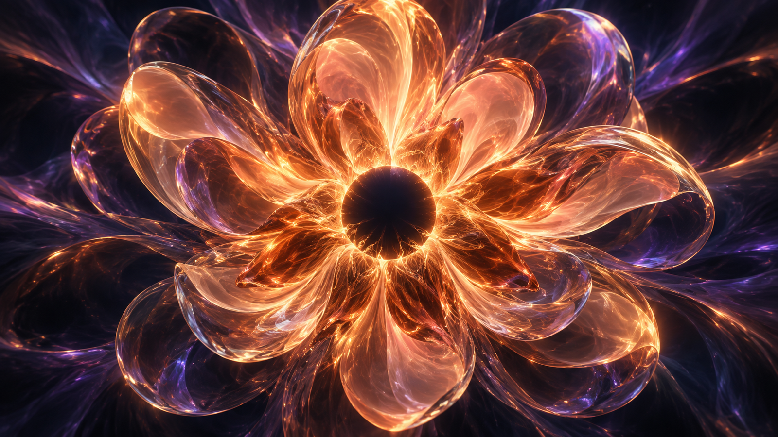 Solar concept artwork: luminous amber bloom